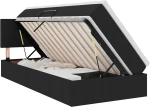 vidaXL Κρεβάτι με αποθηκευτικό χώρο και LED Μαύρο 90 x 190 cm ύφασμα
