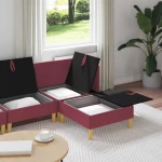 vidaXL Σετ Επίπλων Σαλονιού με μαξιλάρι 4 pcs Κόκκινο Ύφασμα