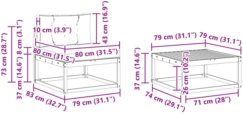 vidaXL Σειρά Καναπέ Εξωτερικού 4 pcs Λευκό και Ανοιχτό Γκρι