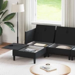 vidaXL Σετ Επίπλων Σαλονιού με μαξιλάρι 5 pcs Μαύρο Βελούδο