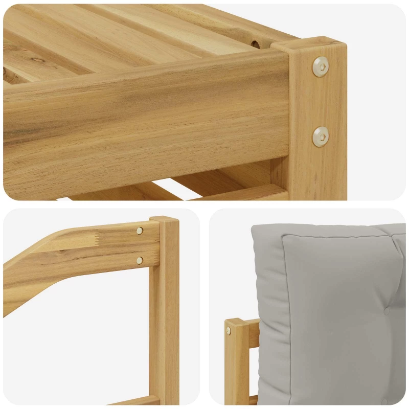 vidaXL Σειρά Καναπέ Εξωτερικού 5 pcs Λευκό και Ανοιχτό Γκρι