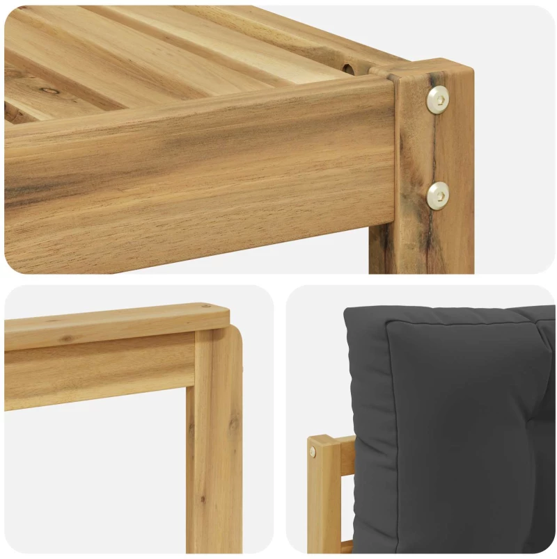 vidaXL Σειρά Καναπέ Εξωτερικού με μαξιλάρι 6 pcs Άσπρο και Ανθρακί