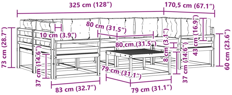 vidaXL Σειρά Καναπέ Εξωτερικού 5 pcs Λευκό και Ανοιχτό Γκρι