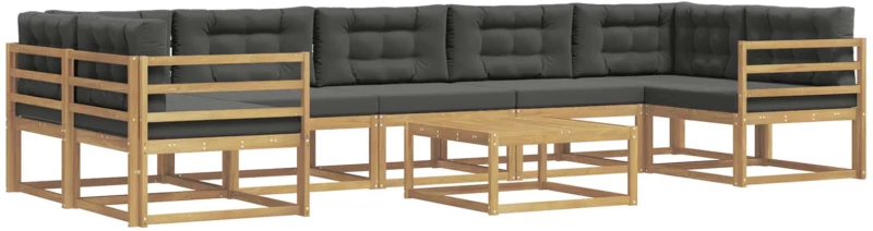vidaXL Σειρά Καναπέ Εξωτερικού με μαξιλάρι 6 pcs Άσπρο και Ανθρακί