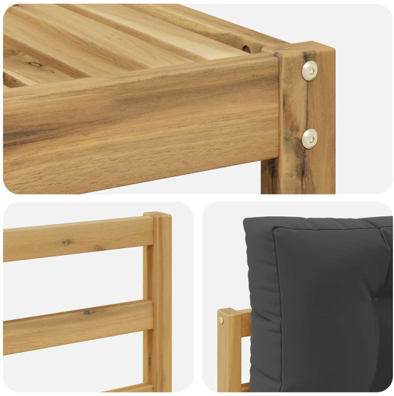 vidaXL Σειρά Καναπέ Εξωτερικού με μαξιλάρι 6 pcs Άσπρο και Ανθρακί
