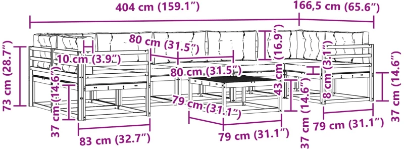 vidaXL Σειρά Καναπέ Εξωτερικού με μαξιλάρι 6 pcs Άσπρο και Ανθρακί