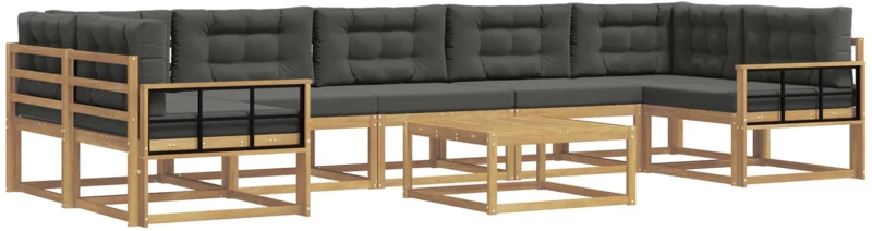 vidaXL Σειρά Καναπέ Εξωτερικού με μαξιλάρι 6 pcs Άσπρο και Ανθρακί