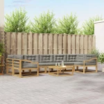 vidaXL Σειρά Καναπέ Εξωτερικού 6 pcs Λευκό και Ανοιχτό Γκρι