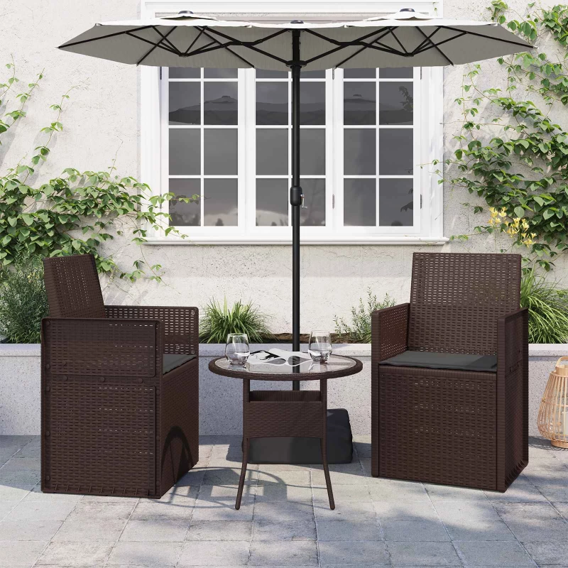 vidaXL Μαξιλάρια καθισμάτων 2 pcs Ανθρακί 47 x 36 x 2 εκ. Πολυεστέρας
