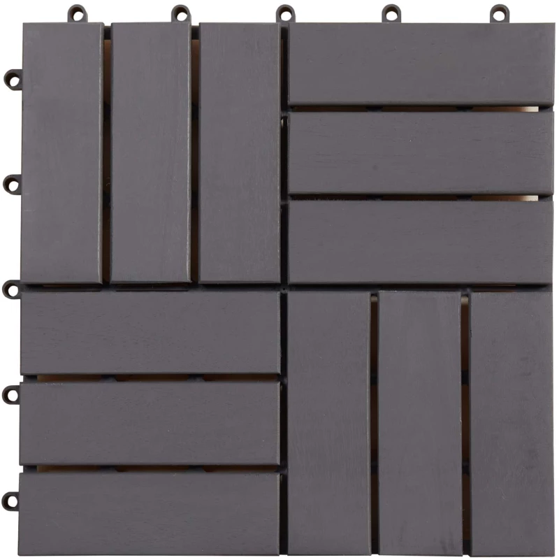 vidaXL Πλάκα Κατασκευής 20 pcs Γκρι 30 x 30 cm Ξύλο Ακακίας