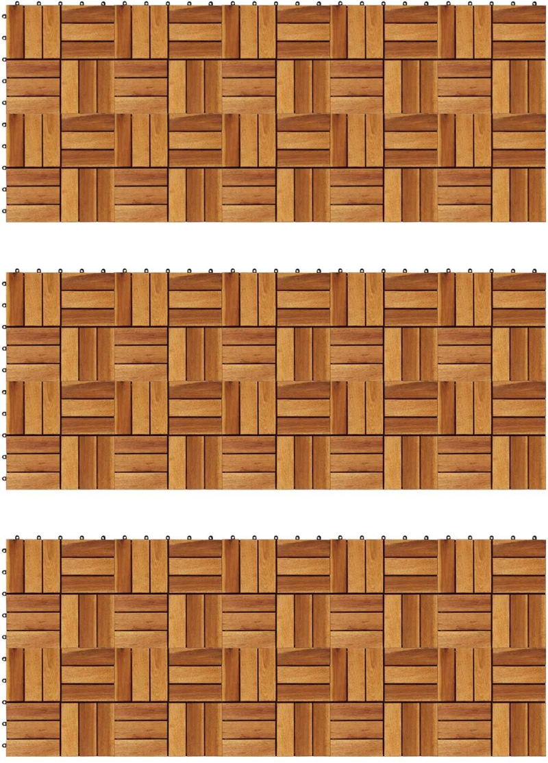 vidaXL Πλάκα Κατασκευής 30 pcs Καφέ 30 x 30 cm Ξύλο Ακακίας