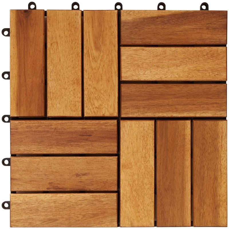 vidaXL Πλάκα Κατασκευής 30 pcs Καφέ 30 x 30 cm Ξύλο Ακακίας