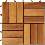 vidaXL Πλάκα Κατασκευής 30 pcs Καφέ 30 x 30 cm Ξύλο Ακακίας