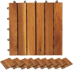vidaXL Πλάκα Κατασκευής 30 pcs Καφέ 30 x 30 cm Ξύλο Ακακίας