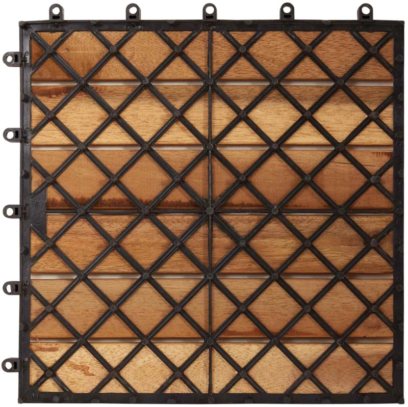 vidaXL Πλάκα Κατασκευής 30 pcs Καφέ 30 x 30 cm Ξύλο Ακακίας