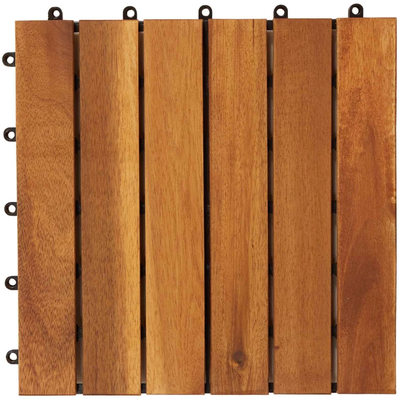 vidaXL Πλάκα Κατασκευής 30 pcs Καφέ 30 x 30 cm Ξύλο Ακακίας