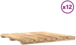 vidaXL Πλάκα Κατασκευής 12 pcs Καφέ 50 x 50 cm Πεύκο Πράσινης Εγχύσεως