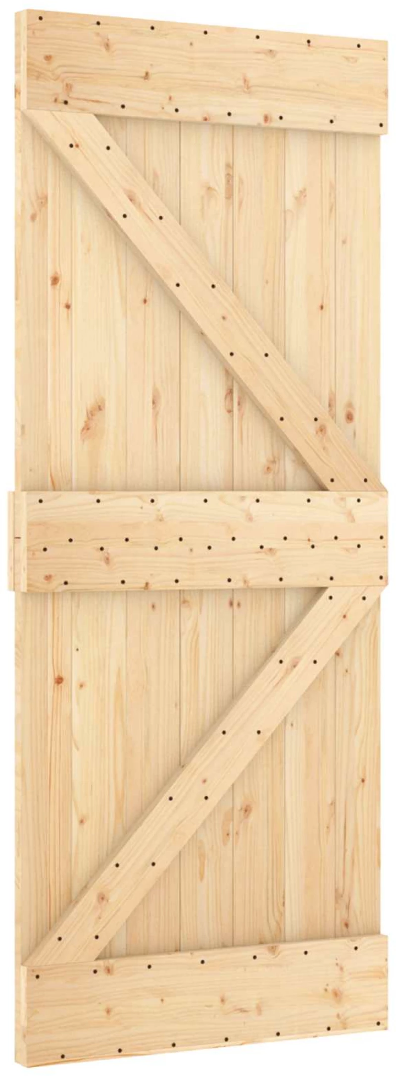 vidaXL Συρόμενη Πόρτα Φυσικό και Μαύρο 85 x 210 cm