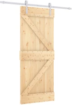 vidaXL Συρόμενη Πόρτα Φυσικό και Λευκό 85 x 210 cm