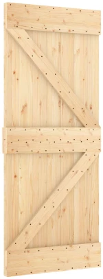 vidaXL Συρόμενη Πόρτα Φυσικό και Λευκό 85 x 210 cm