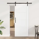 vidaXL Συρόμενη Πόρτα Λευκό 83 x 202 εκ. Μασίφ Ξύλο Πεύκου