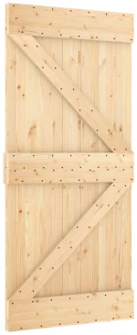 vidaXL Συρόμενη Πόρτα Φυσικό και Λευκό 95 x 210 cm