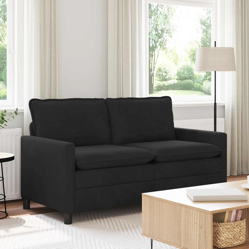 vidaXL Καναπές Μαύρο 156 x 81 x 87,5 εκ Βελούδο