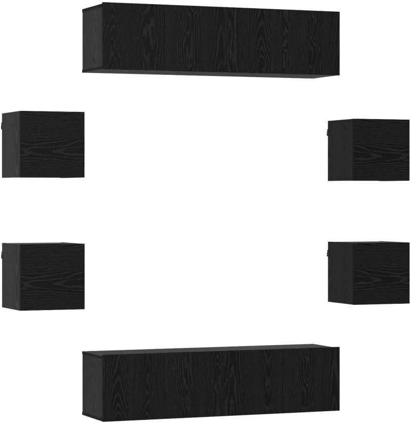 vidaXL Σετ επίπλου τηλεόρασης 8 pcs 120 x 30 x 30 εκ Μαύρη Δρυς