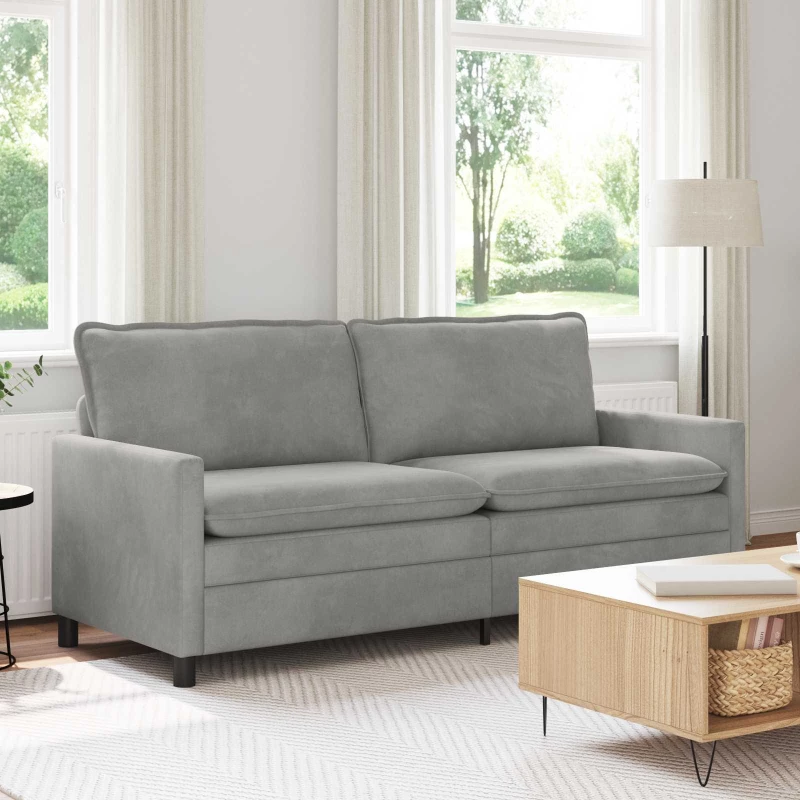 vidaXL Καναπές Ανοιχτό γκρι 196 x 81 x 87,5 εκ. Βελούδο