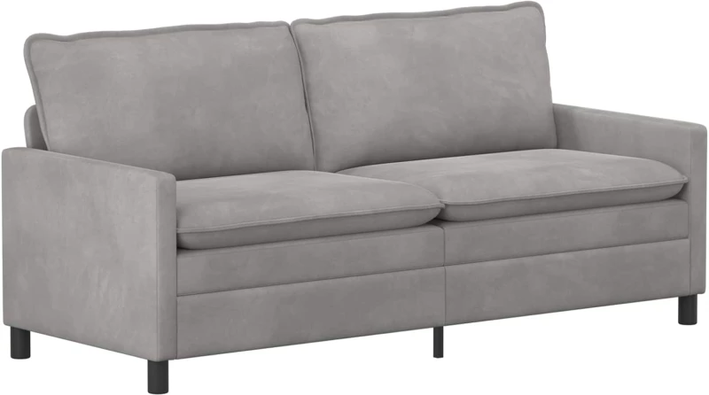 vidaXL Καναπές Ανοιχτό γκρι 196 x 81 x 87,5 εκ. Βελούδο