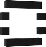 vidaXL Σετ επίπλου τηλεόρασης 8 pcs 80 x 30 x 30 εκ Μαύρη Δρυς