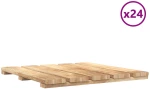 vidaXL Πλάκα Κατασκευής 24 pcs Καφέ 50 x 50 cm Πεύκο Πράσινης Εγχύσεως