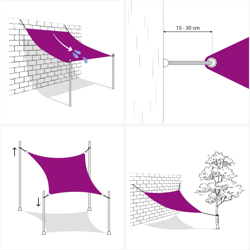 vidaXL Ικανότητα Σκίασης Μπλε και άσπρο 3 x 3 m HDPE