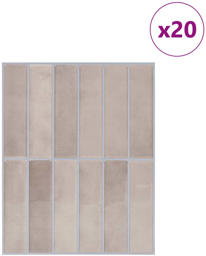 vidaXL Ορθογώνιο Πλακάκι 20 pcs Καφές Μπεζ 29 x 23 x 0,08 εκ