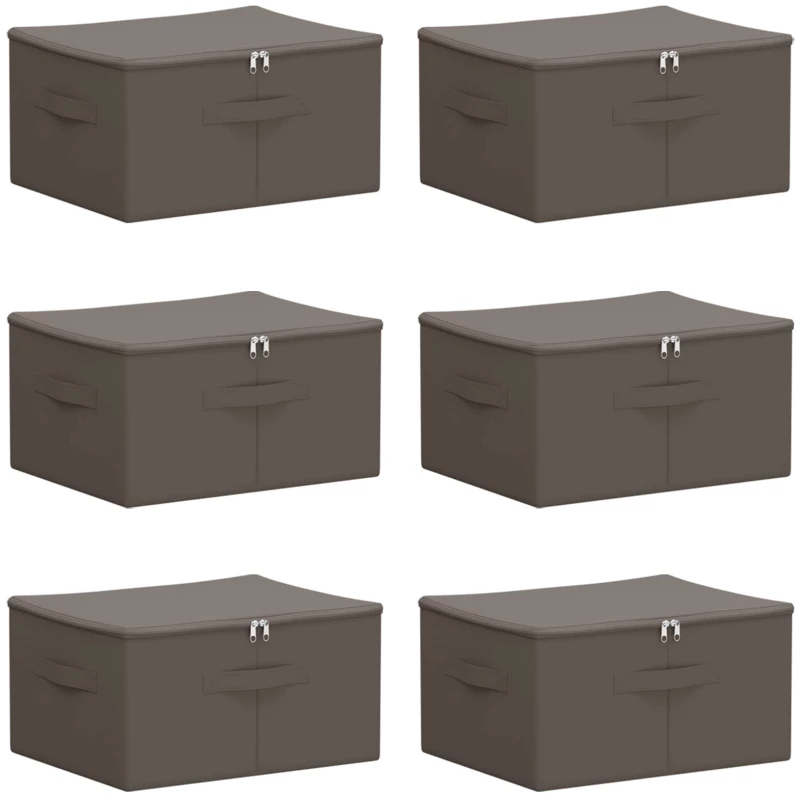 vidaXL Κουτί αποθήκευσης 6 pcs Γκρι 43 x 34 x 23 εκ. Ύφασμα