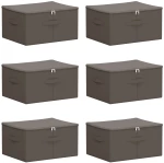 vidaXL Κουτί αποθήκευσης 6 pcs Γκρι 43 x 34 x 23 εκ. Ύφασμα