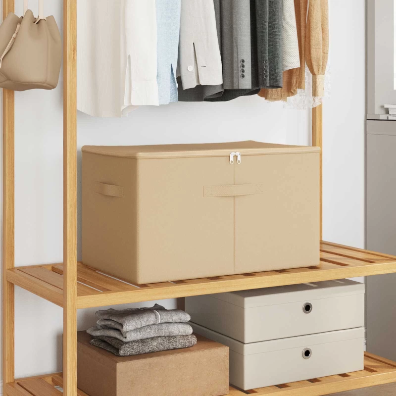 vidaXL Κουτί αποθήκευσης 6 pcs Κρεμ 55 x 35 x 32 εκ. Ύφασμα
