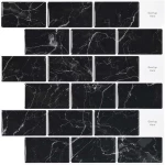 vidaXL Πλακάκι Subway 50 pcs Μαύρο Μάρμαρο 30 x 30 cm
