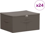 vidaXL Κουτί αποθήκευσης 24 pcs Γκρι 43 x 34 x 23 εκ. Ύφασμα