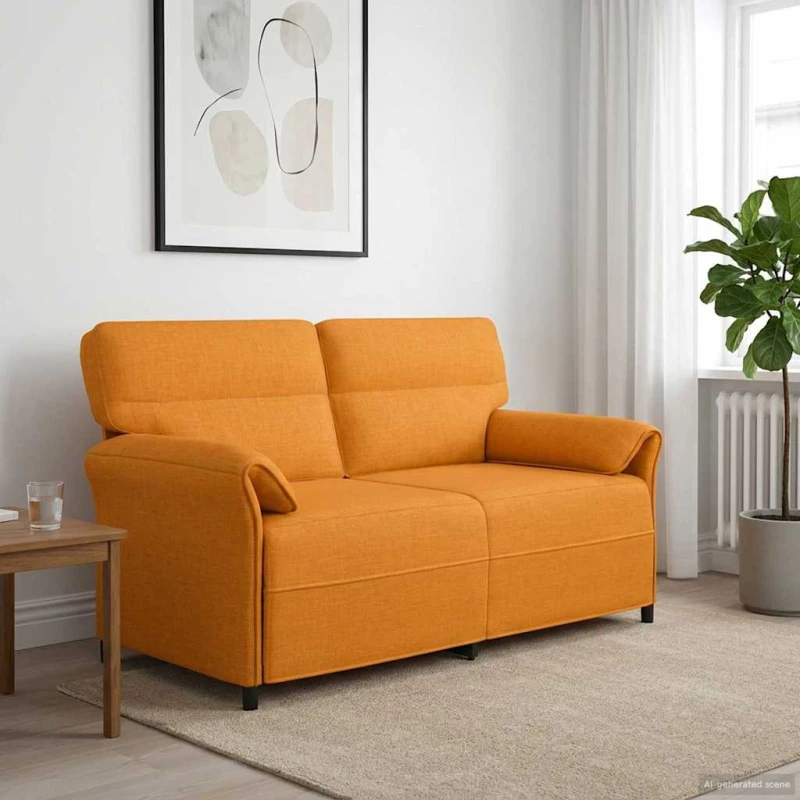 vidaXL Καναπές 100% πολυέστερ μεταλλικό πλαίσιο MDF, Κόντρα πλακέ