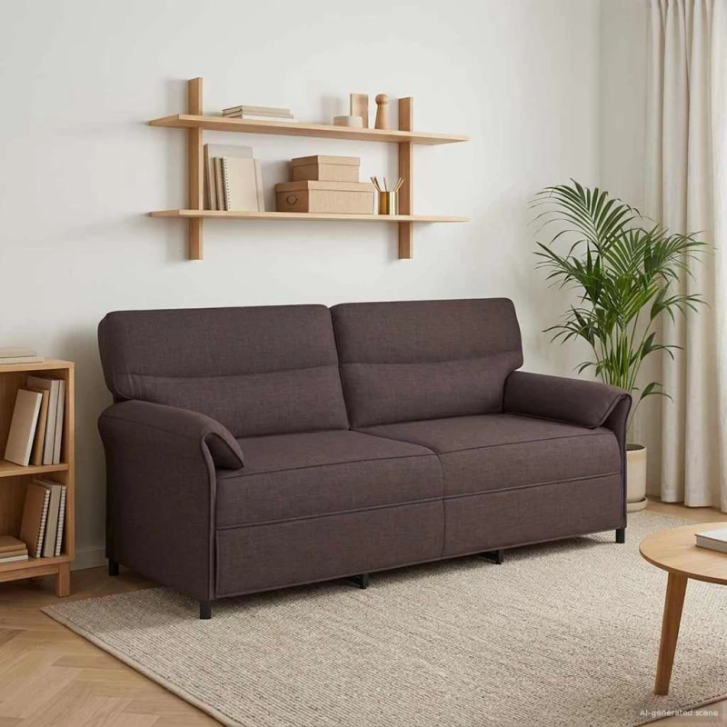vidaXL Καναπές 100% πολυέστερ μεταλλικό πλαίσιο MDF, Κόντρα πλακέ