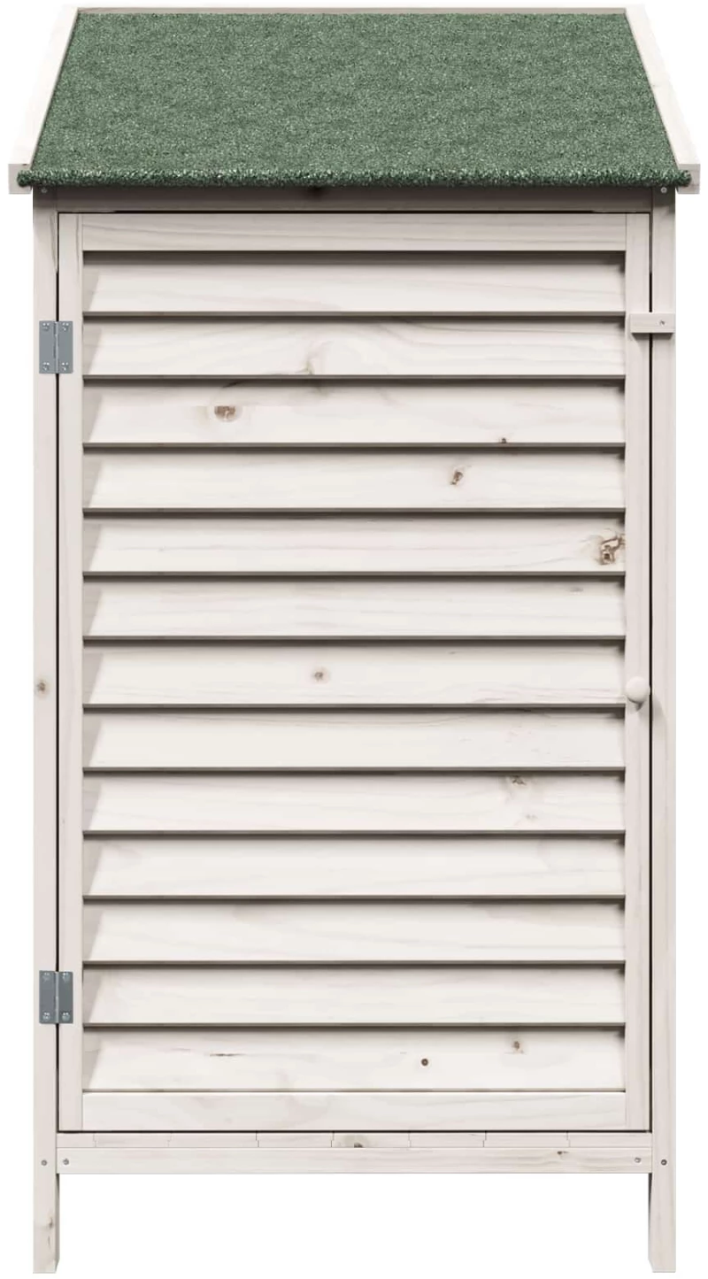 vidaXL Αποθήκη Κήπου Λευκό 59 x 56 x 113,5 εκ Στερεό Ξύλο Πεύκου