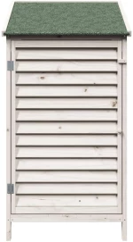 vidaXL Αποθήκη Κήπου Λευκό 59 x 56 x 113,5 εκ Στερεό Ξύλο Πεύκου