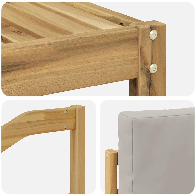 vidaXL Σειρά Καναπέ Εξωτερικού 7 pcs Λευκό και Ανοιχτό Γκρι