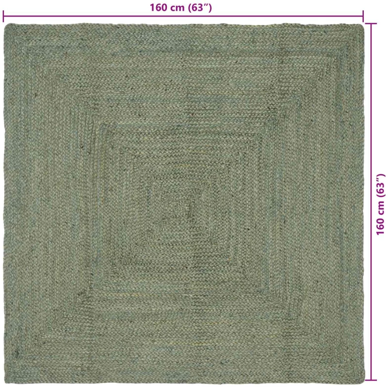 vidaXL Χαλιά χώρου Ορθογώνιος Λαδί 160 x 160 cm Γιούτα