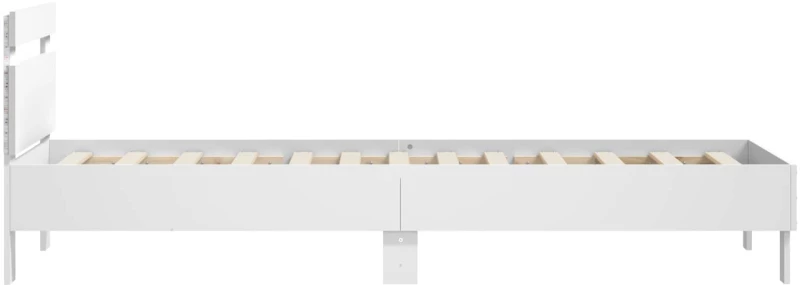 vidaXL Κρεβάτι με φωτισμό LED Λευκό 80 x 200 cm Επεξεργασμένο Ξύλο