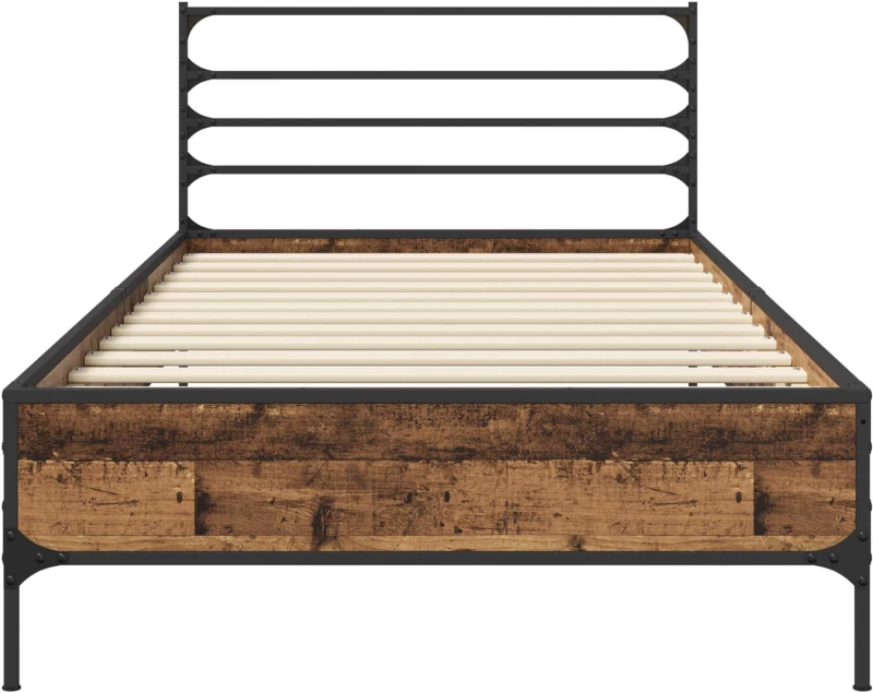 vidaXL Σκελετός Κρεβατιού Παλαιωμένο ξύλο 80 x 200 cm