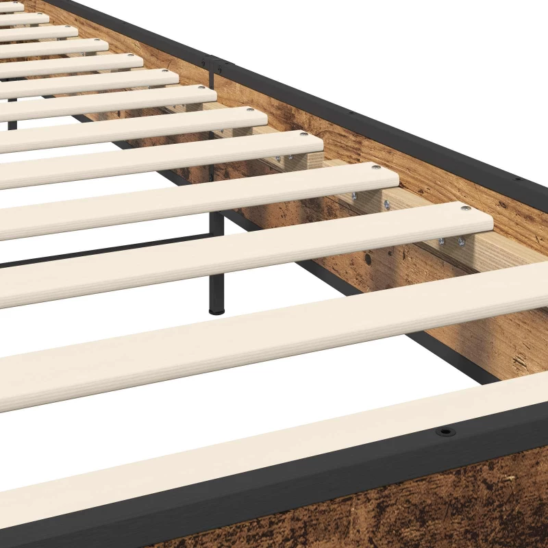 vidaXL Σκελετός Κρεβατιού Παλαιωμένο ξύλο 80 x 200 cm