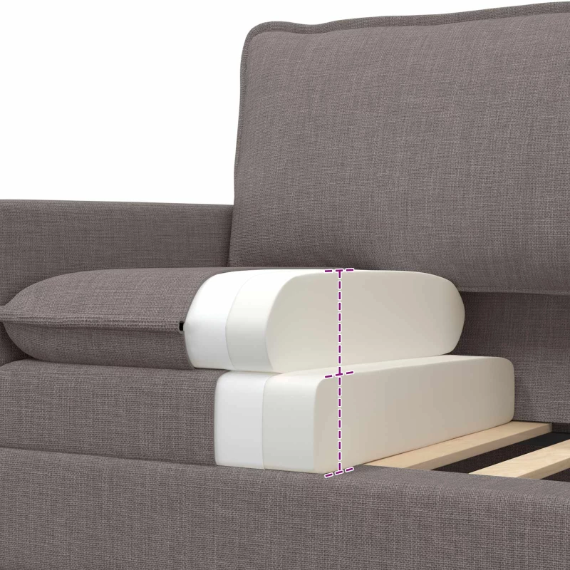 vidaXL Καναπές Taupe Ύφασμα