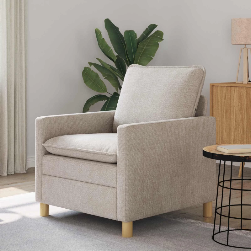 vidaXL Καναπές Κρεμ 76 x 81 x 87,5 εκ Πολυεστέρας